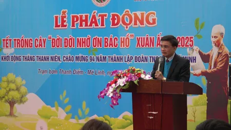 Đoàn thanh niên Khối Doanh nghiệp HN phối hợp cùng Đoàn thanh niên Công ty TNHH một thành viên Đầu tư phát triển Thủy lợi Hà Nội tổ chức lễ phát động Tết trồng cây “Đời đời nhớ ơn Bác Hồ” nhân dịp Xuân Ất Tỵ – năm 2025